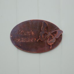 Personalized Rusty Metal Butterfly Garden Sign, Wall Decor - thumbnail 1