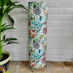 Handmade Tall Velvet Floor Lamp. Floral Paradise Design Large Statement Lighting - thumbnail 2