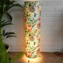 Handmade Tall Velvet Floor Lamp. Floral Paradise Design Large Statement Lighting - thumbnail 1