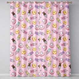 Cute Bunny Ice Cream Donut Chick Kawaii Seamless Pattern Blush Background Readymade Eyelet Ring Top Thermal 100% Blackout Curtains - thumbnail 2