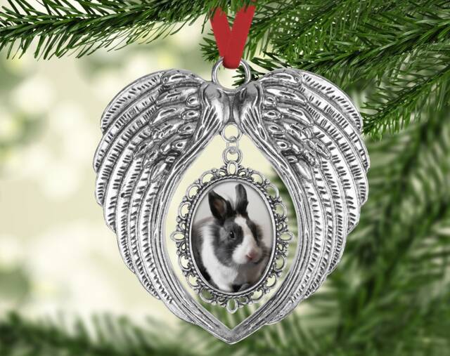 Pet Memorial, Angel Wings, Pet, Cat, Dog, Animal Christmas Decoration Ornament, Photo Charm, Bereavement Gift, Hanging Charm - image 1