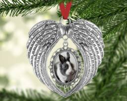Pet Memorial, Angel Wings, Pet, Cat, Dog, Animal Christmas Decoration Ornament, Photo Charm, Bereavement Gift, Hanging Charm - thumbnail 1