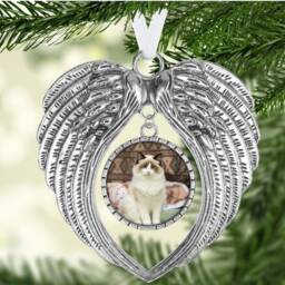 Pet Memorial, Angel Wings, Pet, Cat, Dog, Animal Christmas Decoration Ornament, Photo Charm, Bereavement Gift, Hanging Charm - thumbnail 2