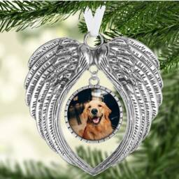 Pet Memorial, Angel Wings, Pet, Cat, Dog, Animal Christmas Decoration Ornament, Photo Charm, Bereavement Gift, Hanging Charm - thumbnail 3
