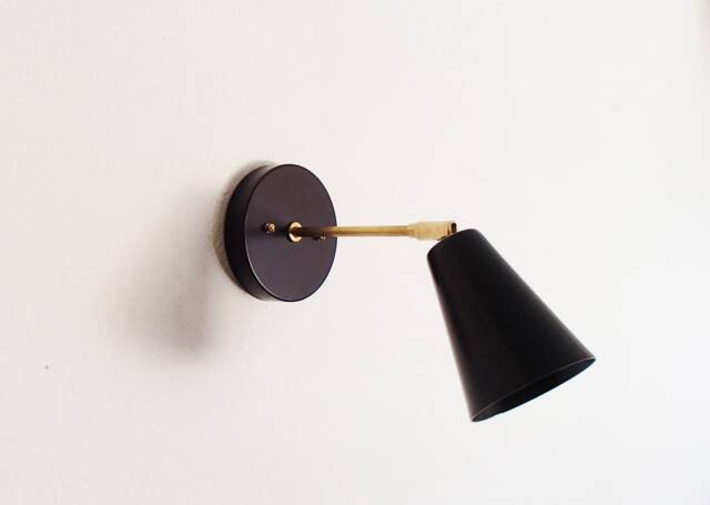 Modern Extended Wall Sconce - Mid Century Atomic Swivel Cone Shade Bedroom Lighting Bathroom Contemporary - image 1