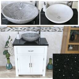 Bathroom Vanity White Painted Wash Stand Black Quartz Marble Stone Basin 502Pbqsbc - thumbnail 2