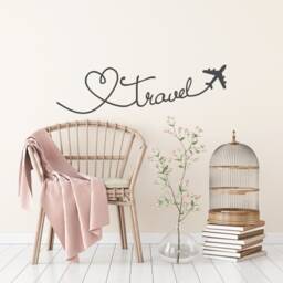 Travel Wall Decal - Love Quote, Airplane Vinyl Sticker #244 - thumbnail 1