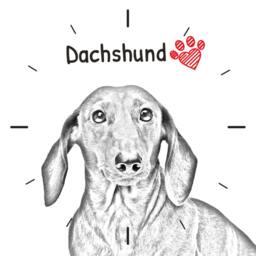 Dachshund, Free Standing Mdf Floor Clock With An Image Of A Dog - thumbnail 2