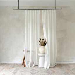Sheer Linen Curtains, Pinch Pleat Curtains For Living Room, Lightweight Window Treatments