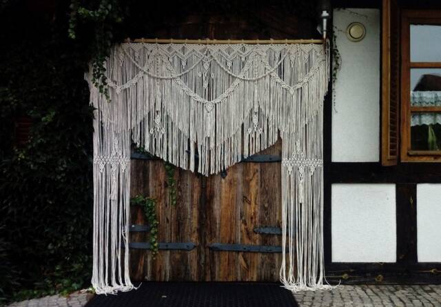 Extra Large Macrame Wedding Backdrop, Boho Photo Zone Curtain - image 1