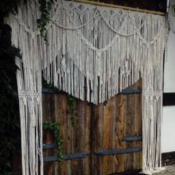 Extra Large Macrame Wedding Backdrop, Boho Photo Zone Curtain - thumbnail 2
