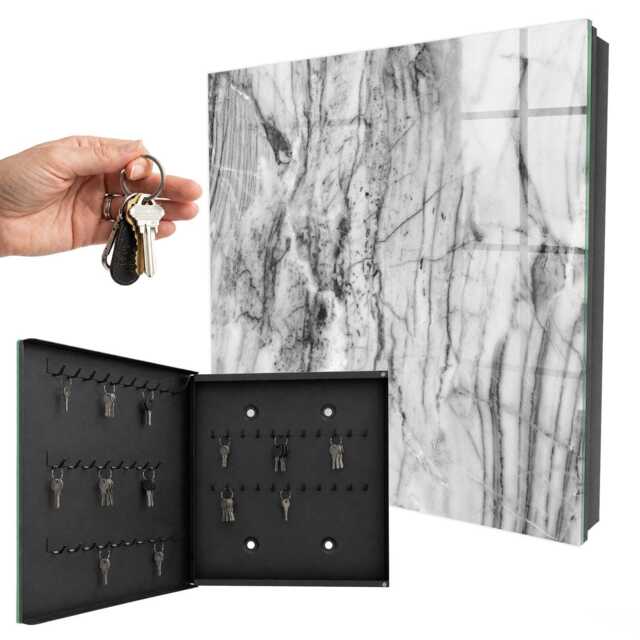 Marble Elegance Key Cabinet For Home, Black Box Modern Textures, Lovers Of & Modernity - image 1