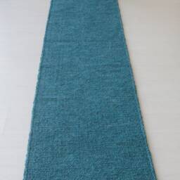 Runner Rug Blue 250 cm, Hallway Rug, Bathroom Kitchen Bohemian Decor, Thick Soft Farmhouse Decoration, Sustainable Rug - thumbnail 2
