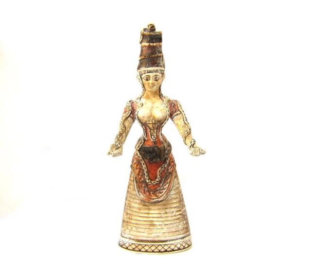 Minoan Goddess Of Snakes , Crete Statuette Mother Statue , Crete Civilization - image 1