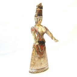Minoan Goddess Of Snakes , Crete Statuette Mother Statue , Crete Civilization - thumbnail 2