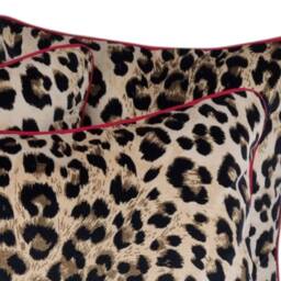 "Leopard Print Velvet Cushion Cover With Cerise Piping 16"", 18"", 22"", & 18"" X 12"", 20"" 14" - thumbnail 2