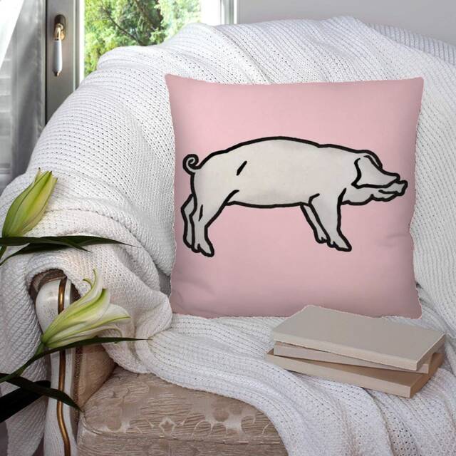 Pink Pig Farm Animal - Bright Colourful Super Soft Decorative Pillow Throw Cushion, Case Cover Or With Filling Luxury Velvet