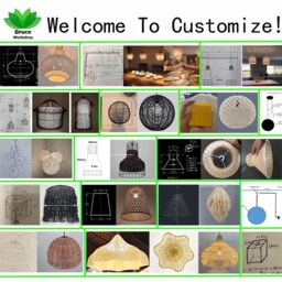Handwoven Rattan Pendant Light, Bell-Shaped Chandelier - thumbnail 4
