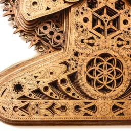 Laser Cut Wood Meditation Art Sacred Geometry Mandala Wall Decor Visionary Yoga Divine Being Buddhis Buddha - thumbnail 3