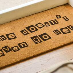 Mean Girls Quote Welcome Doormat - She Doesn't Even Go Here Iconic Movie Funny Coir Door Mat Fandom - thumbnail 2