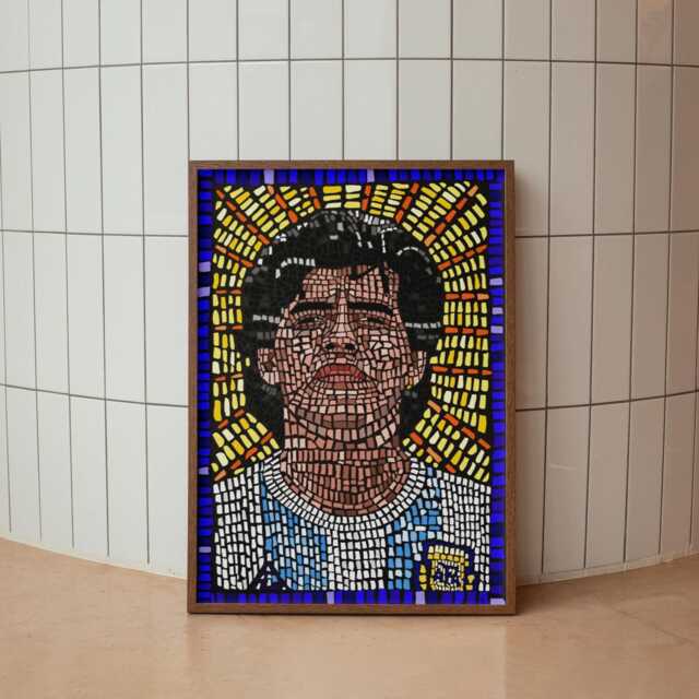Diego Maradona - Mosaic Style Print Legendary Footballer - image 1
