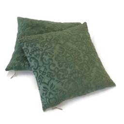 Green Velvet Pillow - Chenille Cushion Cover Decorative Couch Accent Throw Handmade By Ellaosix - thumbnail 3