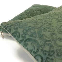 Green Velvet Pillow - Chenille Cushion Cover Decorative Couch Accent Throw Handmade By Ellaosix - thumbnail 2
