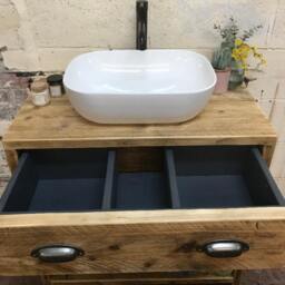 Woolwich - Handmade Bathroom Vanity Unit, Rustic Solid Wood Sink Custom Built Basin Cabinet - thumbnail 4