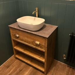 Woolwich - Handmade Bathroom Vanity Unit, Rustic Solid Wood Sink Custom Built Basin Cabinet - thumbnail 3