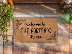 Custom Surname Doormat - Personalised Front Door Mat - thumbnail 1