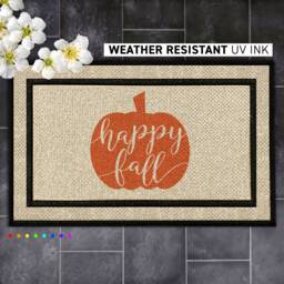 Customizable Pumpkin Spice Doormat - Personalized Fall Welcome Mat For Cozy Autumn Vibes - thumbnail 1
