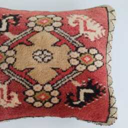 Handmade Cushion Cover, Multicolour Turkish Rug Cushion, Pillow, Decorative Throw Kilim 14''x12''/36x32 cm - thumbnail 2