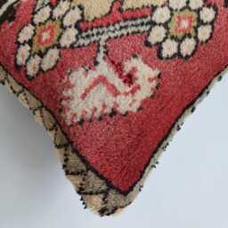 Handmade Cushion Cover, Multicolour Turkish Rug Cushion, Pillow, Decorative Throw Kilim 14''x12''/36x32 cm - thumbnail 3