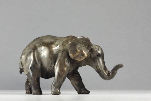 Tiny Giant Iv, Bronze Elephant Sculpture Hand-Cast Miniature Art By Kindrie Grove - image 1