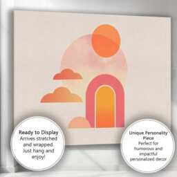 Minimalist Sunset Arch Soft Gradient Abstract Landscape Canvas Wall Art Print Decor Picture Ready To Hang - thumbnail 3