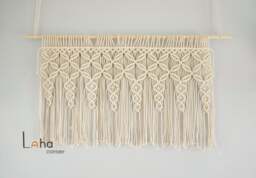 Large Macrame Wall Hanging Above Bed, Headboard Decor, Modern Woven Fiber Art, Handmade Cotton Bedroom Tapestry - thumbnail 1