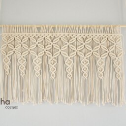 Large Macrame Wall Hanging Above Bed, Headboard Decor, Modern Woven Fiber Art, Handmade Cotton Bedroom Tapestry - thumbnail 2