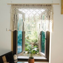 Large Macrame Wall Hanging Above Bed, Headboard Decor, Modern Woven Fiber Art, Handmade Cotton Bedroom Tapestry - thumbnail 4