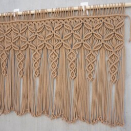 Large Macrame Wall Hanging Above Bed, Headboard Decor, Modern Woven Fiber Art, Handmade Cotton Bedroom Tapestry - thumbnail 3