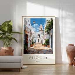Puglia Italy Travel Poster Southern Charm Wall Art - thumbnail 2