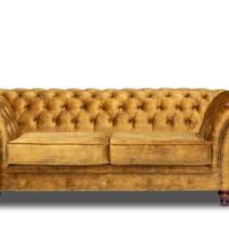 Chesterfield Three Seater Belmont Sofa Vintage Mustard Velvet - thumbnail 2