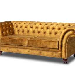 Chesterfield Three Seater Belmont Sofa Vintage Mustard Velvet - thumbnail 3