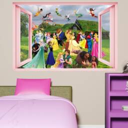 Princesses Princes Cartoon Characters Fairies Fantasy Wall Art Sticker Decal Mural Poster Girls Room Decor 1088 - thumbnail 3