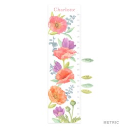 Poppy Mix Growth Chart - Personalized Peel-And-stick Wall Decals Mej - thumbnail 3