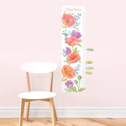 Poppy Mix Growth Chart - Personalized Peel-And-stick Wall Decals Mej - thumbnail 1