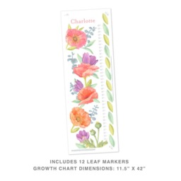 Poppy Mix Growth Chart - Personalized Peel-And-stick Wall Decals Mej - thumbnail 2