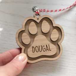 Personalised Paw Print Christmas Tree Decoration - thumbnail 4