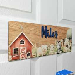 Personalised Childrens Door Sign Custom Name Plaque For Kids Room Farm Animal Nursery Decor Bedroom Wall Art Gift Children - thumbnail 3