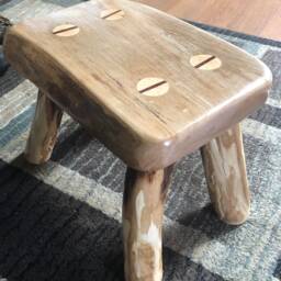 Handmade Reclaimed Maple Live Edge Stool - thumbnail 2