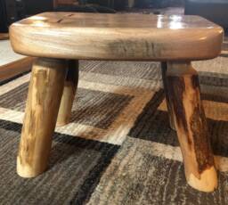 Handmade Reclaimed Maple Live Edge Stool - thumbnail 1
